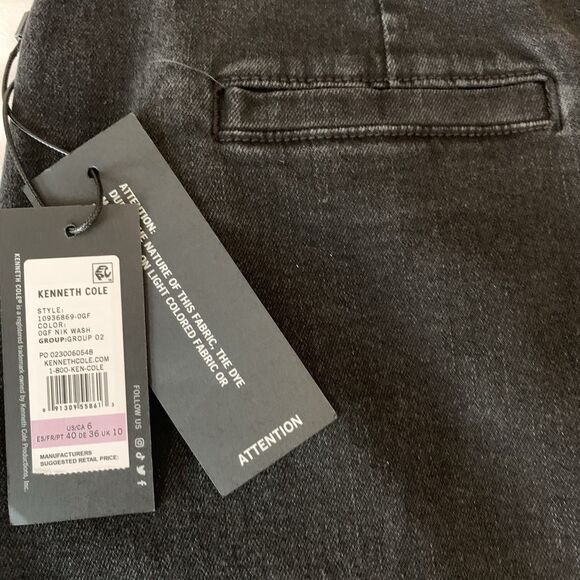 Kenneth Cole Denim Maxi Skirt Black Size 6 Belted 4-Pockets New w/Tags Gothic - Picture 7 of 11